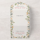 ボタニカルダフォジルデイジー牡丹結婚の花 オールインワン招待状 (外側)