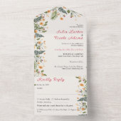 ボタニカルダフォジルデイジー牡丹結婚の花 オールインワン招待状 (内側)