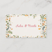 ボタニカルダフォジルデイジー牡丹結婚の花 プレイスカード (正面)