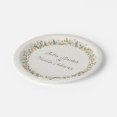 ボタニカルダフォジルデイジー牡丹結婚の花 ペーパープレート (アングル)