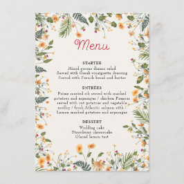 ボタニカルダフォジルデイジー牡丹結婚の花 メニュー