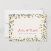 ボタニカルダフォジルデイジー牡丹結婚の花 出欠カード (裏面)