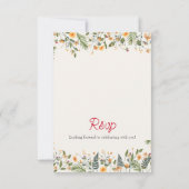 ボタニカルダフォジルデイジー牡丹結婚の花 出欠カード (裏面)