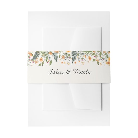 ボタニカルダフォジルデイジー牡丹結婚の花 招待状ベリーバンド (正面例)