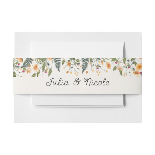 ボタニカルダフォジルデイジー牡丹結婚の花 招待状ベリーバンド (正面例)