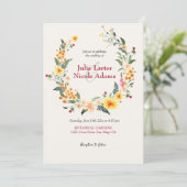 ボタニカルダフォジルデイジー牡丹結婚の花 招待状 (スタンド正面)