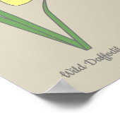 ボタニカルダフォディルパステルフラワー ポスター (角)