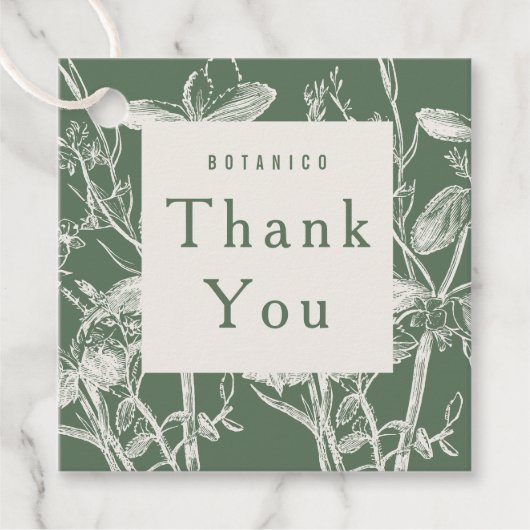 ボタニカルダークセージクリームモダンフローラありがとう フェイバータグ (正面)