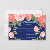 ボタニカルダークブルーとコーラルフラワー – RSVP (裏面)
