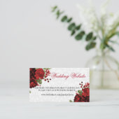 ボタニカルダークレッドフローラデザイン結婚- s Website エンクロージャーカード (スタンド正面)