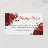 ボタニカルダークレッドフローラデザイン結婚- s Website エンクロージャーカード (正面)