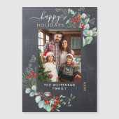 ボタニカルチョーク素朴ボードホリデーマグネットカード (正面)