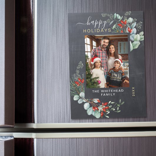 ボタニカルチョーク素朴ボードホリデーマグネットカード