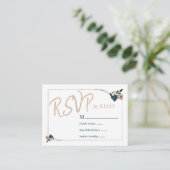 ボタニカルティール（緑がかった色）グリーンベージュバラRSVP アドバイスカード (スタンド正面)