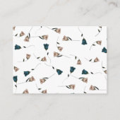 ボタニカルティール（緑がかった色）グリーンベージュバラRSVP アドバイスカード (裏面)