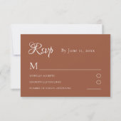 ボタニカルテラコッタイチョウの葉の結婚式RSVPカード 出欠カード (正面)