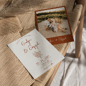 ボタニカルテラコッタフローラボホユニーク結婚ズ 招待状