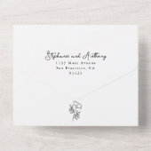 ボタニカルテラコッタワイルドフラワーアー結婚チーズ オールインワン招待状 (裏面)