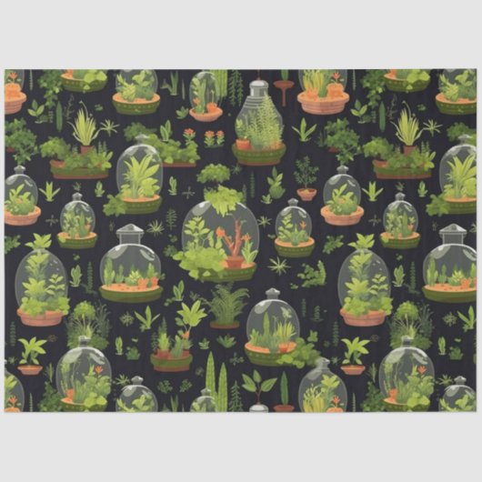 ボタニカルテラリウムズオンブラックティッシュペーパー 薄葉紙 (正面)