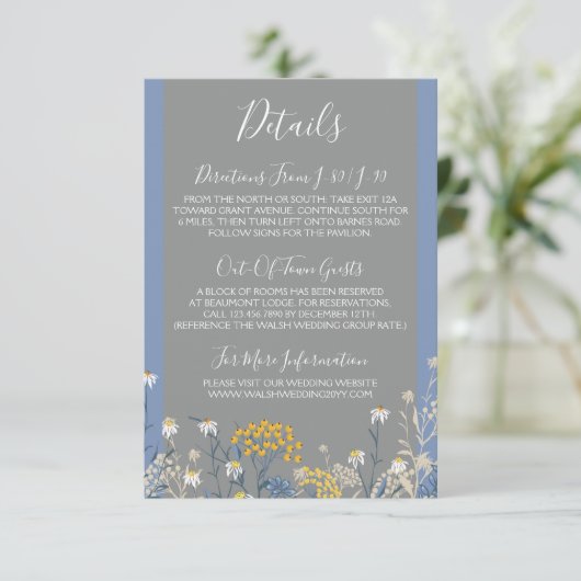 ボタニカルデイジーイエロー&ネイビー詳細/アクセス情報 エンクロージャーカード (スタンド正面)