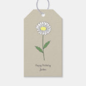 ボタニカルデイジーパステルフラワーブラウン ギフトタグ (正面)