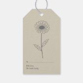 ボタニカルデイジーパステルフラワーブラウン ギフトタグ (裏面)