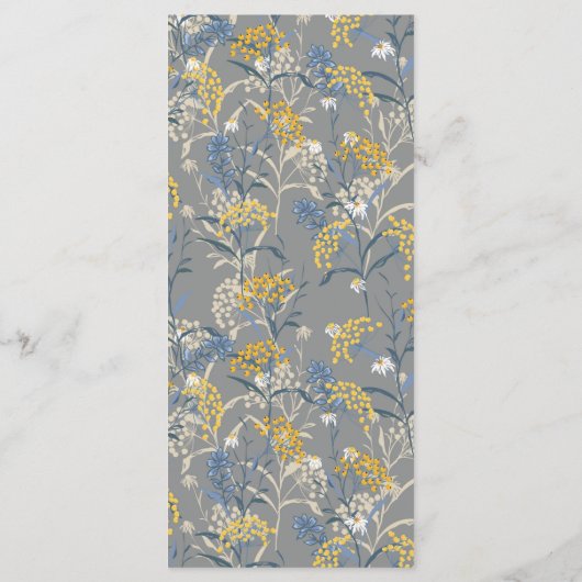 ボタニカルデイジーフローライエロー&ネイビーブルーディナー メニュー (裏面)