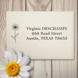 ボタニカルデイジーラインアートフラワー セルフインキングスタンプ