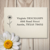 ボタニカルデイジーラインアートフラワー セルフインキングスタンプ