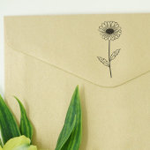 ボタニカルデイジーラインアートフラワー ラバースタンプ