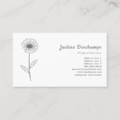 ボタニカルデイジーラインアートフラワー 名刺 (正面)