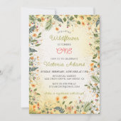 ボタニカルデイジー牡丹フラワーガーデン誕生日 招待状 (正面)