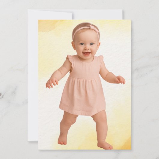 ボタニカルデイジー牡丹フラワーガーデン誕生日 招待状 (裏面)