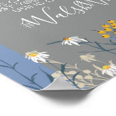 ボタニカルデイジー結婚フローラのハッシュタグ写真サイン ポスター (角)