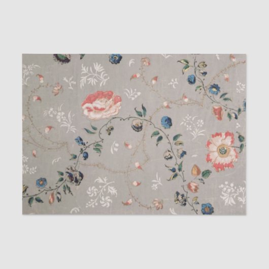 ボタニカルデコペティッシュペーパーグレーピンクの花 薄葉紙 (正面)