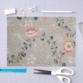 ボタニカルデコペティッシュペーパーグレーピンクの花 薄葉紙 (クラフト)