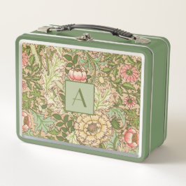 ボタニカルデザインウィリアムモリスパターン メタルランチボックス