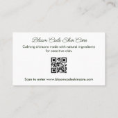 ボタニカルデザイン気にスキンビジネスカード 名刺 (裏面)