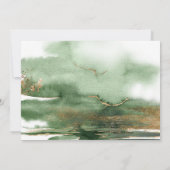 ボタニカルトロピカルグリーン&金ゴールドガールベビーシャワー 招待状 (裏面)