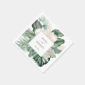 ボタニカルトロピカルフローラビーチ結婚式ナプキンス スタンダードカクテルナプキン (角)
