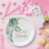 ボタニカルトロピカルメレカリキマカ |カスタム ペーパープレート (パーティー)