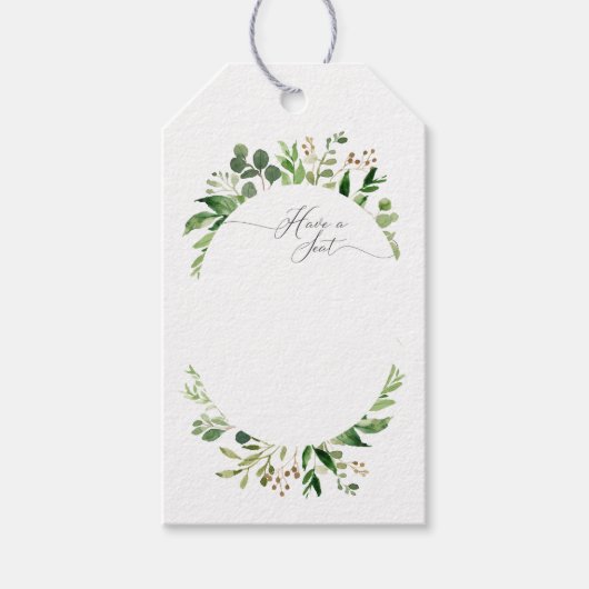 ボタニカルドリームグリーナリーギフトラベルシーティングカード ギフトタグ (正面)