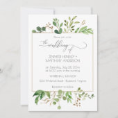 ボタニカルドリームグリーン&ゴールデンブラウン葉ズ| 招待状 (正面)