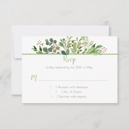ボタニカルドリームRSVP 出欠カード (正面)