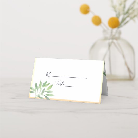 ボタニカルネイビーブルーの結婚式 プレイスカード (正面)