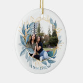 ボタニカルネイビーブルーフレンズ素晴らしズ セラミックオーナメント (右)