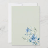 ボタニカルネイビーブルーミントフローラ保存日付 招待状 (裏面)
