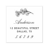 ボタニカルネーム差出人住所ユーカリプスグリーンリー セルフインキングスタンプ (デザイン)