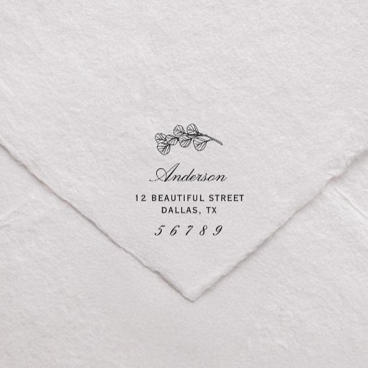 ボタニカルネーム差出人住所ユーカリプスグリーンリー セルフインキングスタンプ