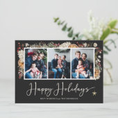 ボタニカルハッピーホリデーフォト カード (スタンド正面)